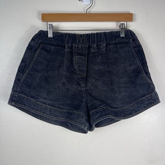 Simon Miller Women's Dark Nyssa Denim Shorts Size Small Elastic Waist Cotton - Picture 1 of 12